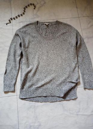 Коттоновый меланжевый джемпер пуловер свитер кофта 44-46 размера4 фото