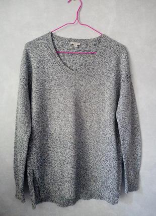 Коттоновый меланжевый джемпер пуловер свитер кофта 44-46 размера5 фото