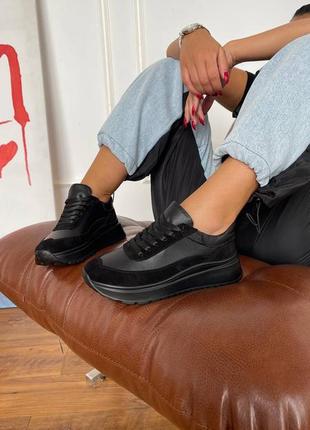 Женские кроссовки натуральная кожа,  замша