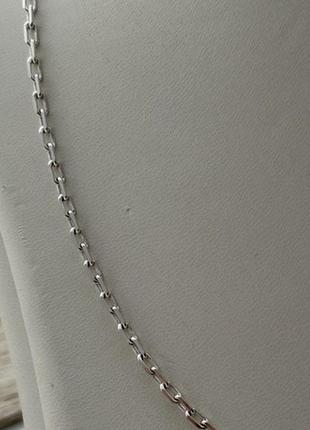 Цепочка серебряная с якорным плетением на шею 50 см5 фото