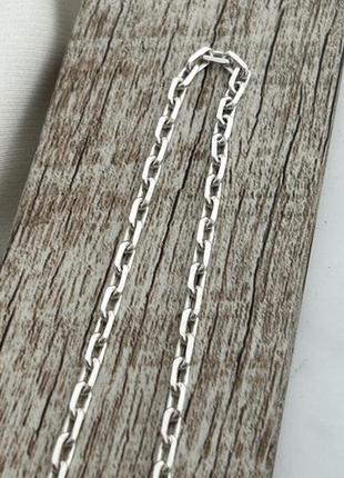 Цепочка серебряная с якорным плетением на шею 50 см2 фото