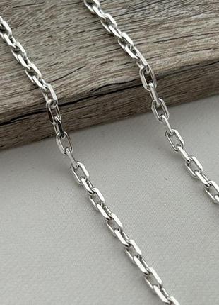 Цепочка серебряная с якорным плетением на шею 50 см6 фото