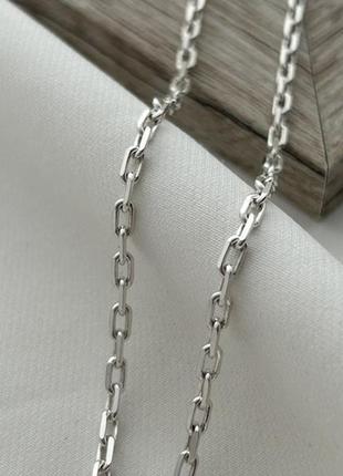 Цепочка серебряная с якорным плетением на шею 50 см4 фото