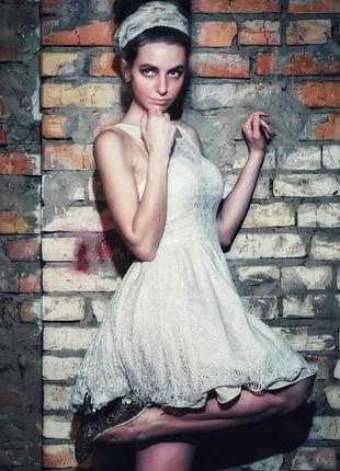 Сукня quiz міні пишне з фатином мереживом