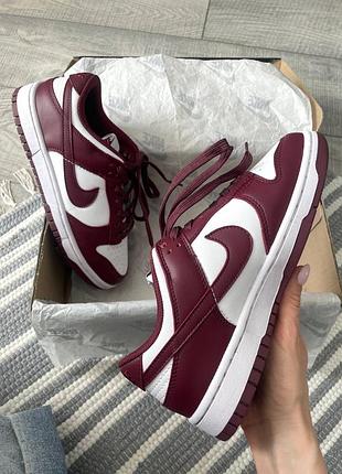 Кроссовки nike pink dunk low bordo3 фото