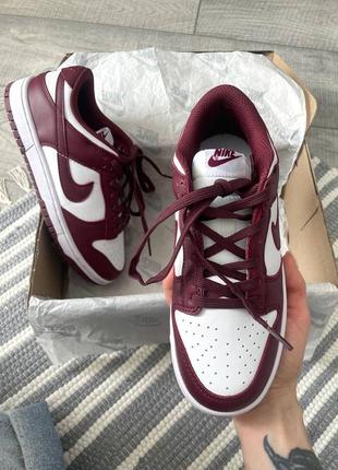Кроссовки nike pink dunk low bordo2 фото