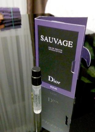 Christian dior sauvage💥оригинал миниатюра пробник 2 мл spray mini книжка1 фото