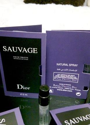 Christian dior sauvage💥оригінал мініатюра пробник 2 мл spray mini книжка8 фото