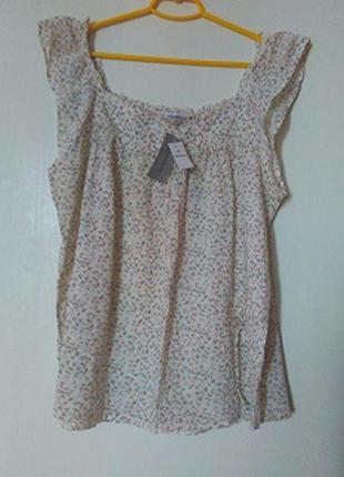 Легка блуза хб у дрібний принт із кишенькою