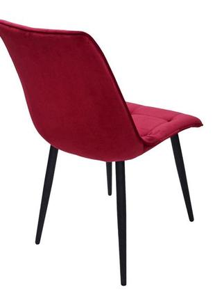 Яркий, стильный, комфортный стул intarsio charlie бордо (charliecdbl59) на черных металлических ножках3 фото
