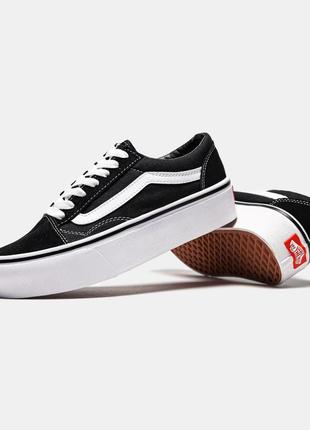 Кеди vans old skool black/white platform