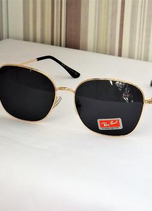 Женские солнцезащитные очки rb 665 чорные с золотом