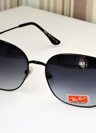 Женские солнцезащитные очки rb 665 черные с градиентом3 фото