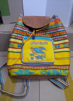 Легкий яскравий рюкзак з тканини cayman islands1 фото