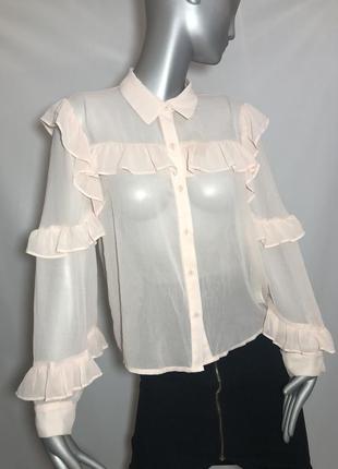 Блуза с рюшами розовая forever 215 фото
