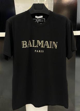 Футболка мужская качественная balmain черная / стильные молодежные футболки