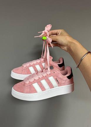 Демисезонные розовые кроссовки adidas campus “light pink” premium рожеві жіночі кросівки adidas campus червоні кросівки адідас кампус