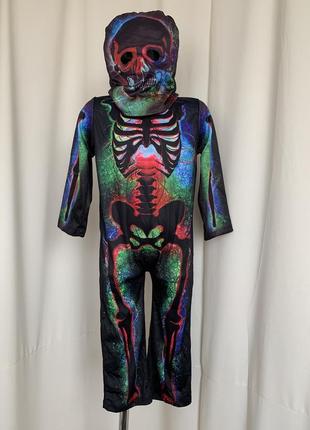Скелет костюм карнавальный 3-4 года с маской