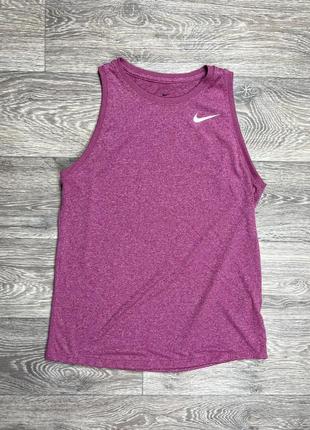 Nike dri-fit майка безрукавка s размер женская спортивная розовая оригинал1 фото