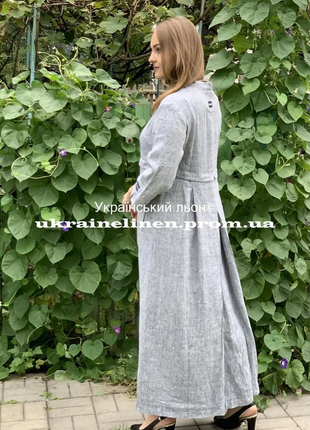 Пальто акцент голубой меланж, галерея льна, 42-56рр