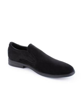 Мужские черные туфли эко замша замшевые на каблуке3 фото