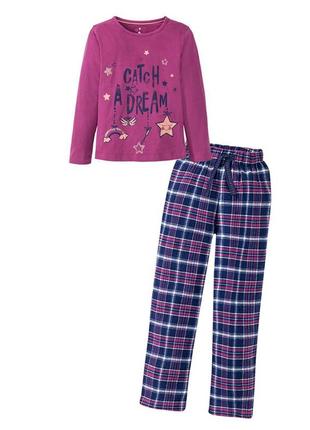 Пижама трикотаж-байка, хлопок, 86-92 на 1-2 года, lupilu, германия