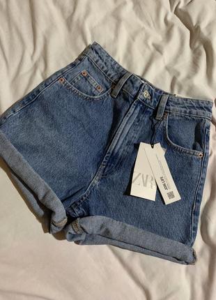 Шорты джинсовые мом zara 32/xxs