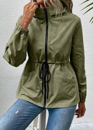 Ветровка женская осень с капюшоном лёгкая куртка 42 44 46 48 50 527 фото