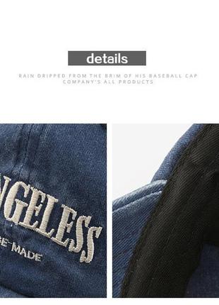 Вінтажна ретро кепка бейсболка джинсова джинс бавовняна бейсбольна кепка з написом los angeles вінтаж6 фото