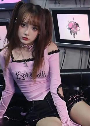 Трендова кофта y2k dollskill cute кроп топ1 фото