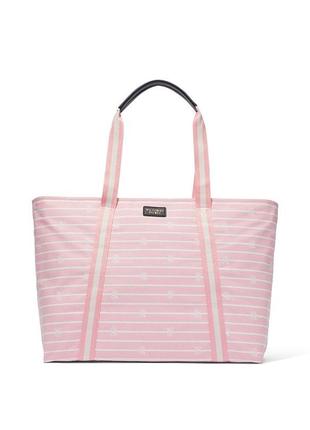 Victoria´s secret stripe tote большая сумка тоут на молнии виктория сикрет5 фото