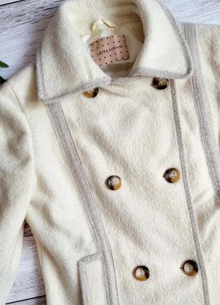 Пальто шерстяное молочное пиджак брендовое3 фото