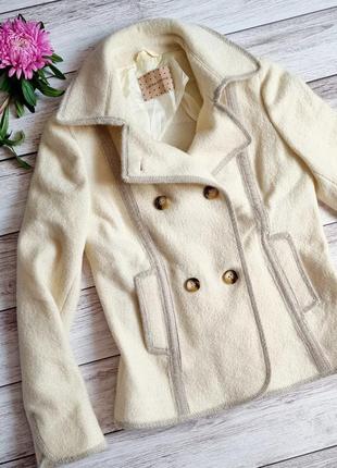 Пальто шерстяное молочное пиджак брендовое8 фото