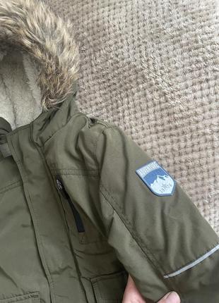 Куртка теплая зимняя для мальчика хаки 2-3 года 92-98 размер парка4 фото