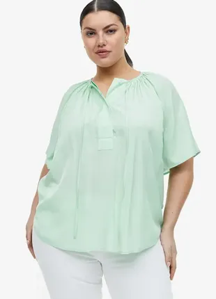 Блуза h&m новая, бирюзовый цвет, размер s или 36, оверсайз