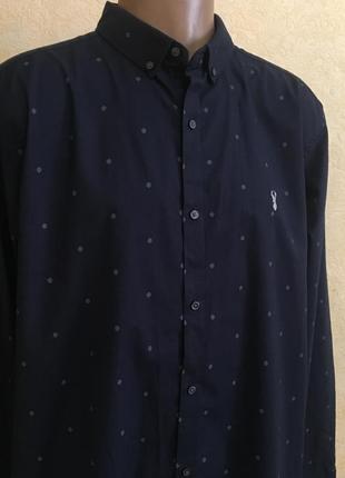 Рубашка с длинным рукавом темно-синяя (хлопок)2 фото