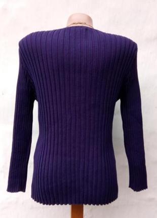 Стільний классний базовий фіолетовий пуловер в рубчик precis 🍇7 фото