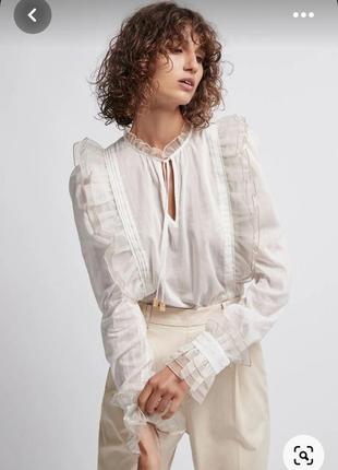Сорочка блузка блуза прозора ошатна рюшки біла класика