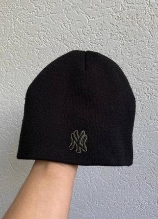Нью йорк шерстяна шапка вінтаж 90s new era yankees small logo rap hat wool