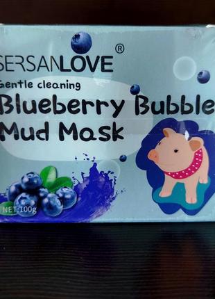 Кислородная пузырьковая маска для лица с экстрактом черники sersanlove carbonated bubble clay mask, 100 г2 фото