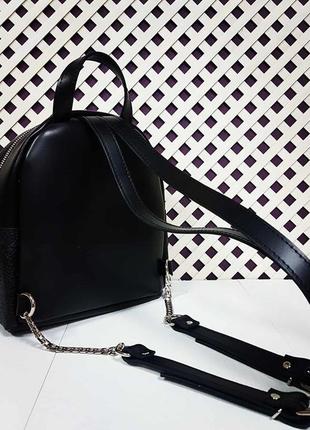 Рюкзак жіночий середній натуральна шкіра, чорний 17152 фото