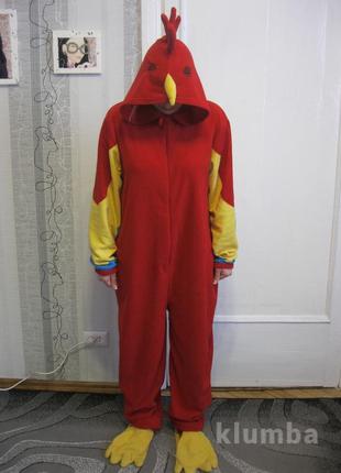 ( xl - 52 / 54 р ) петух флисовая пижама кигуруми костюм слип человечек на рост до 190 см5 фото
