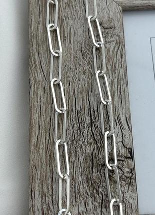 Цепочка из серебра с большими звеньями и плетением вытянутый анкер на шею 45 см