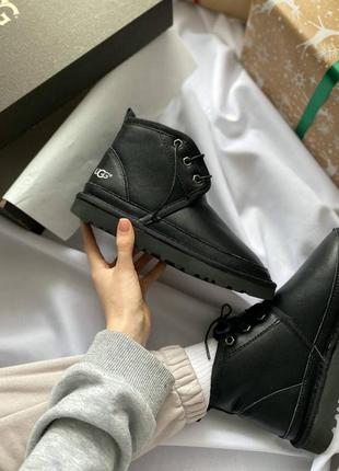 Угги ugg neumel "leather black"