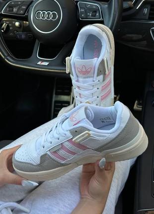 Жіночі кросівки adidas originals forum 84 low white pink grey