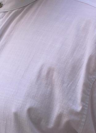 Мужская белая рубашка на лето воротничок стойкая батал5 фото