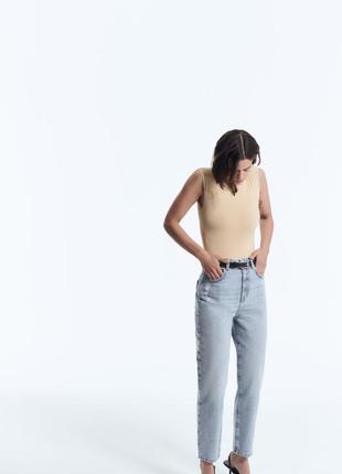 Джинсы zara, джинсы mom zara, z1975 high-rise mom jeans1 фото