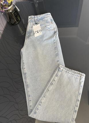 Джинсы zara, джинсы mom zara, z1975 high-rise mom jeans8 фото