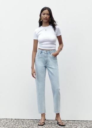 Джинси zara, джинси mom fit zara, джинсі z1975 high-rise mom