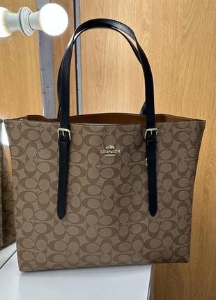 Сумка кожаная люкс shopper coac/h brown2 фото